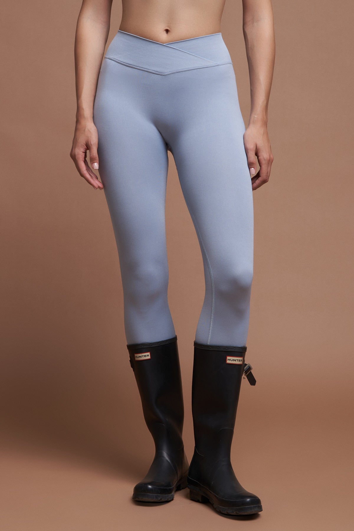 Moss V Toz Mavisi Seamless Scrunch Toparlayıcı Spor Tayt