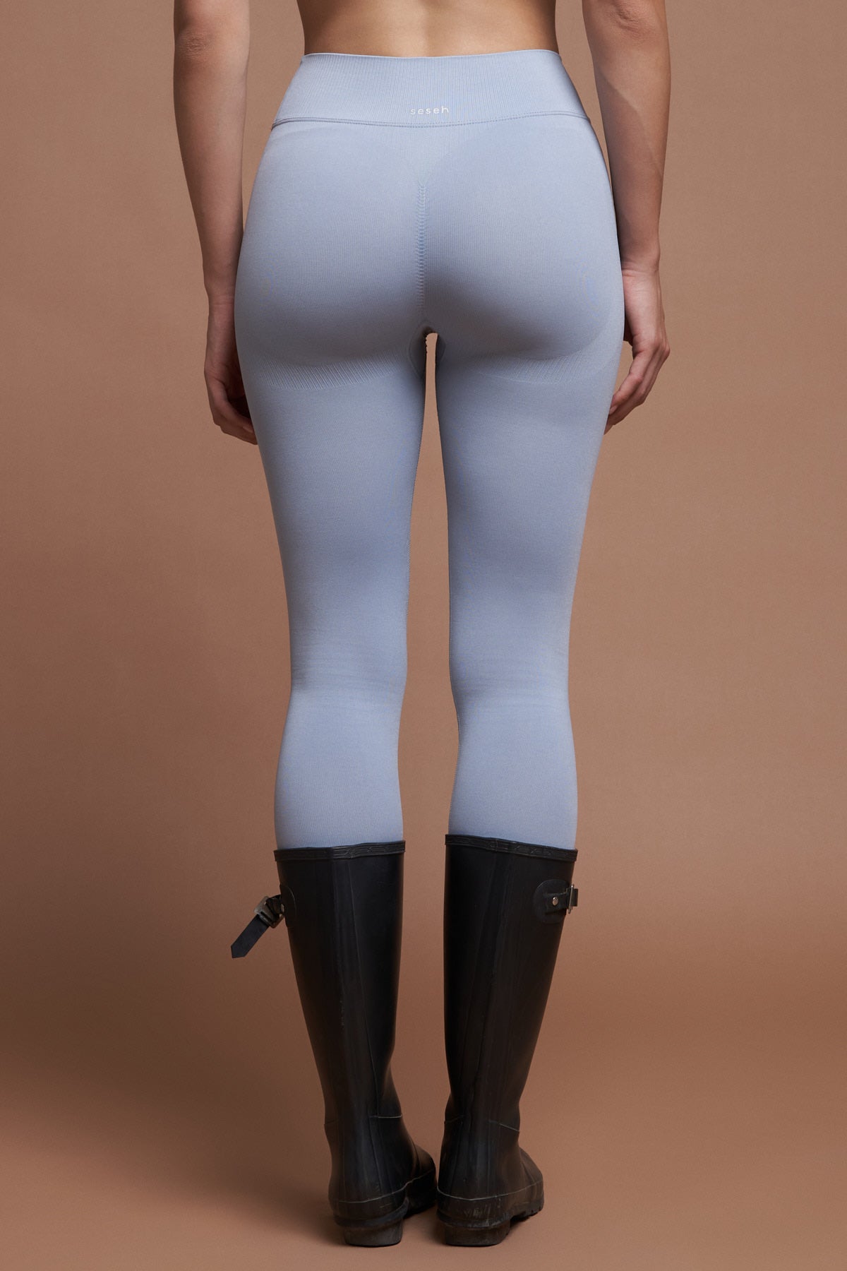 Moss V Toz Mavisi Seamless Scrunch Toparlayıcı Spor Tayt