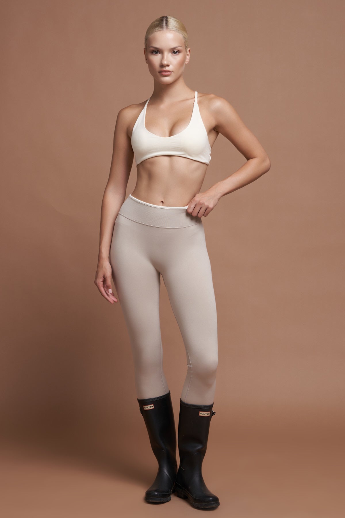 Sierra Gri Çift Renk Seamless Scrunch Toparlayıcı Spor Tayt