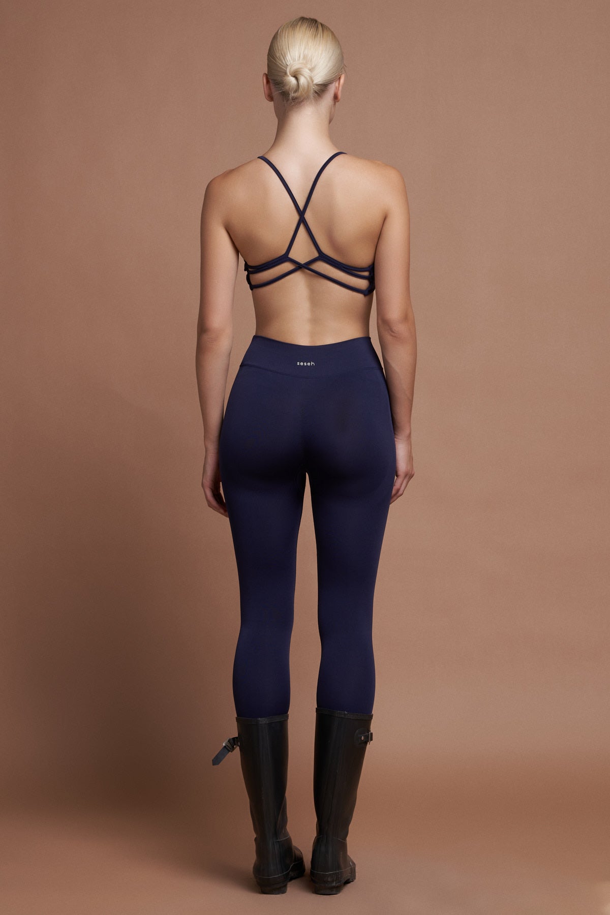 Moss V Koyu Lacivert Seamless Scrunch Toparlayıcı Spor Tayt