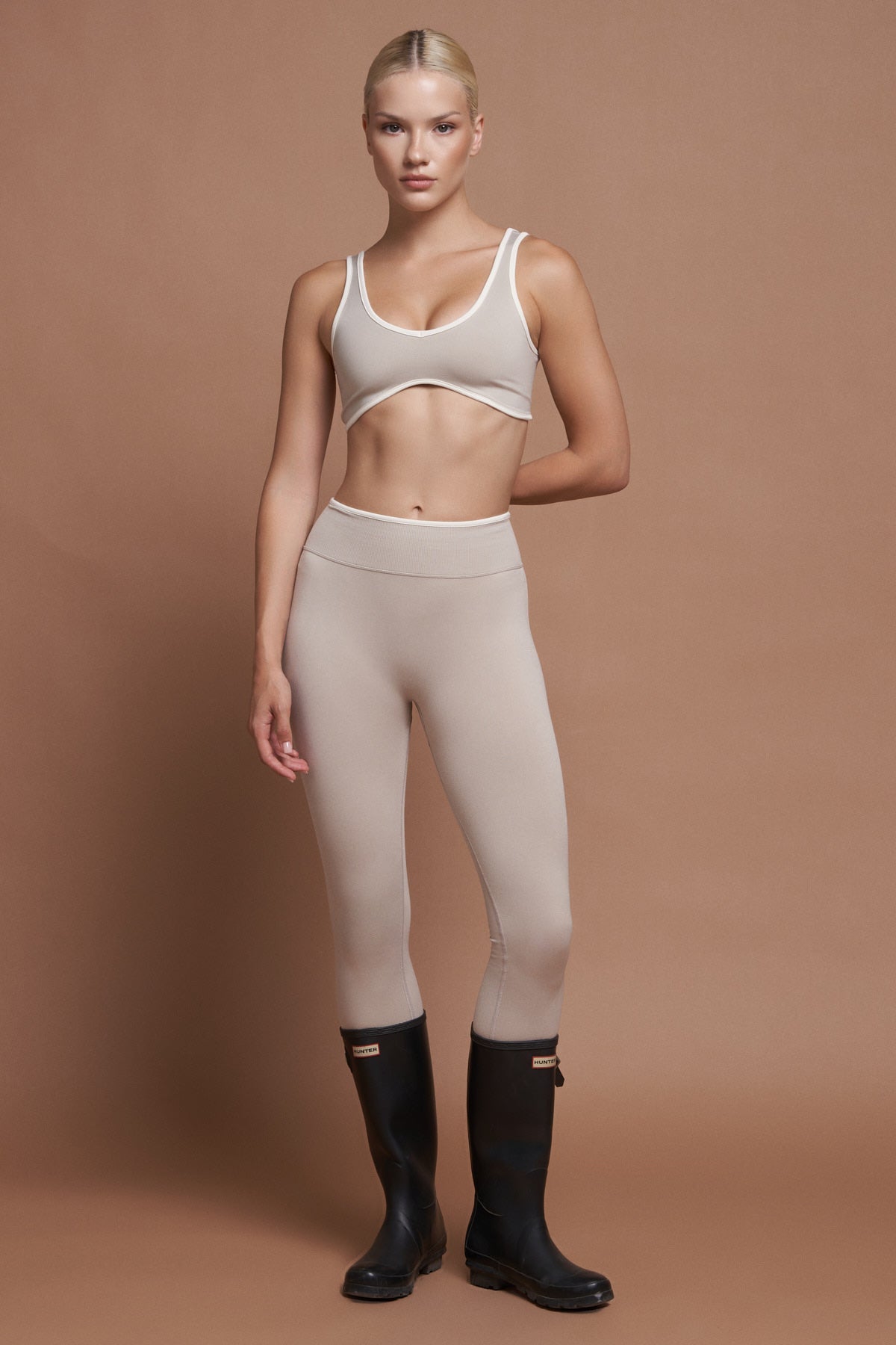 NAIA Gri Çift Renk Seamless Spor Bra