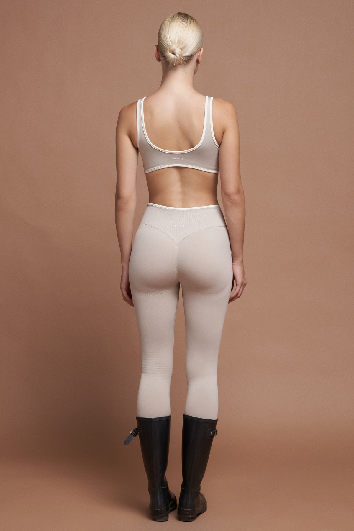 NAIA Gri Çift Renk Seamless Spor Bra