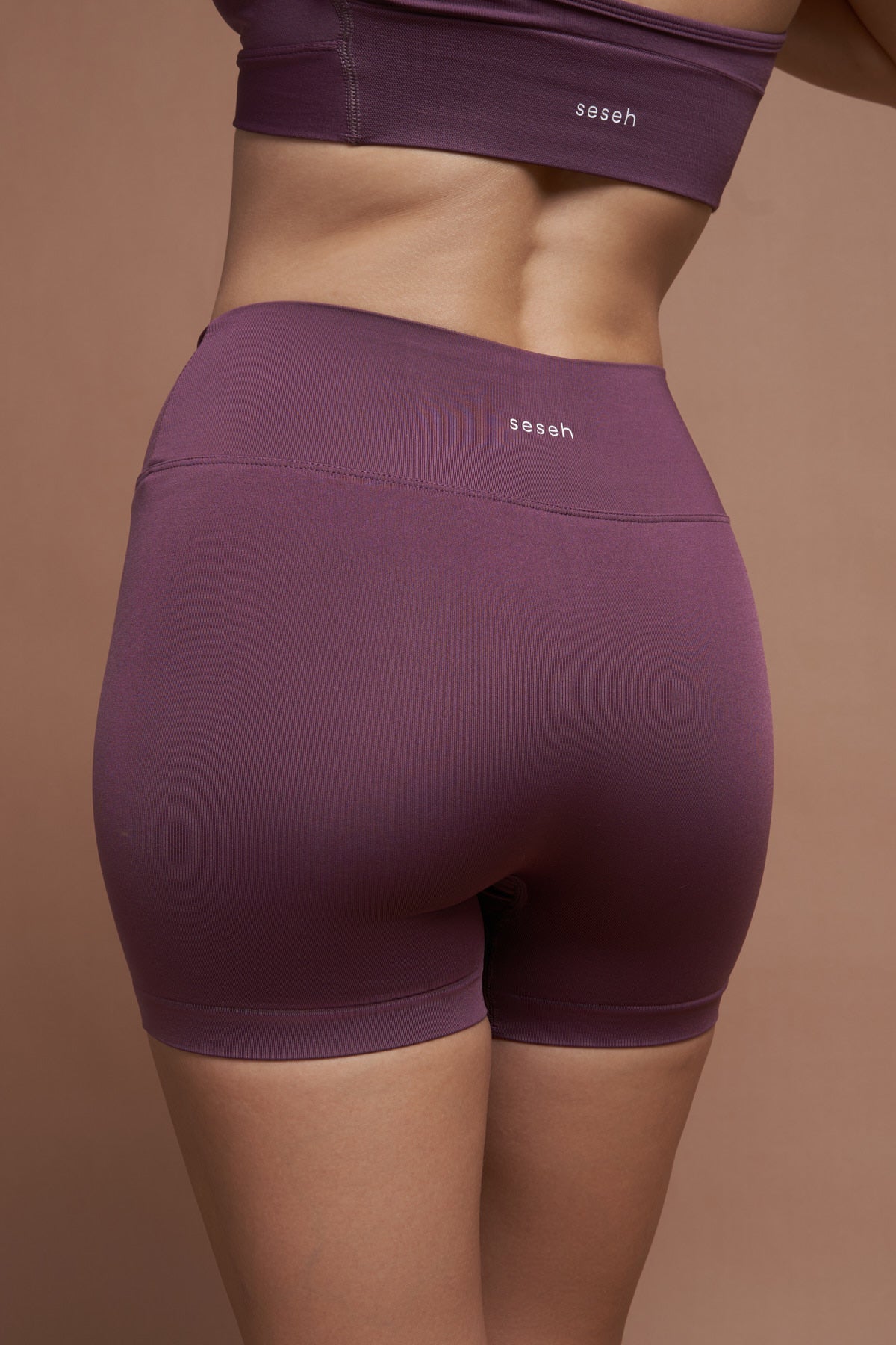 Alba Plum Koyu Mor Ön Büzgülü Seamless Toparlayıcı Spor Şort