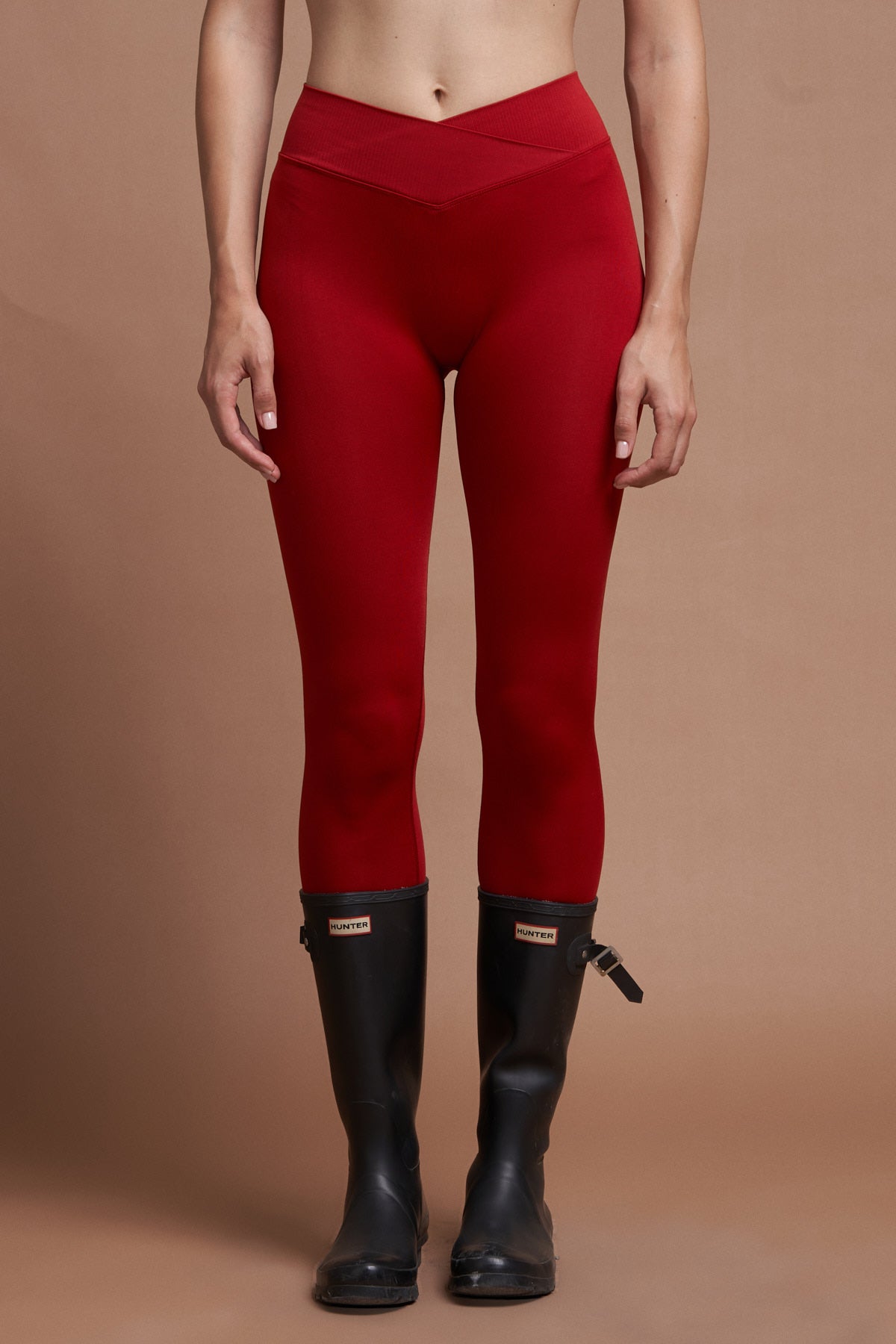 Moss V Kırmızı Seamless Scrunch Toparlayıcı Spor Tayt