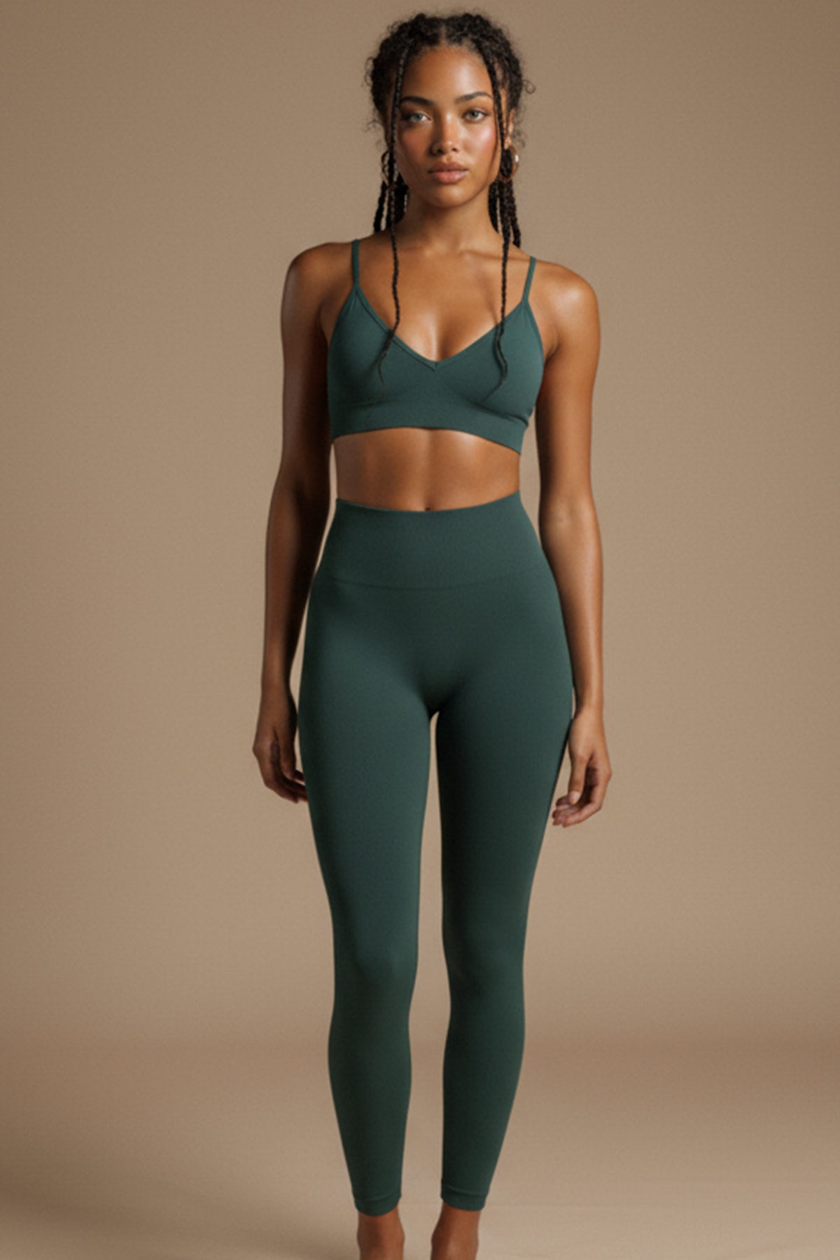 Eleve Duck Green Seamless Scrunch Recovery Sports Leggings