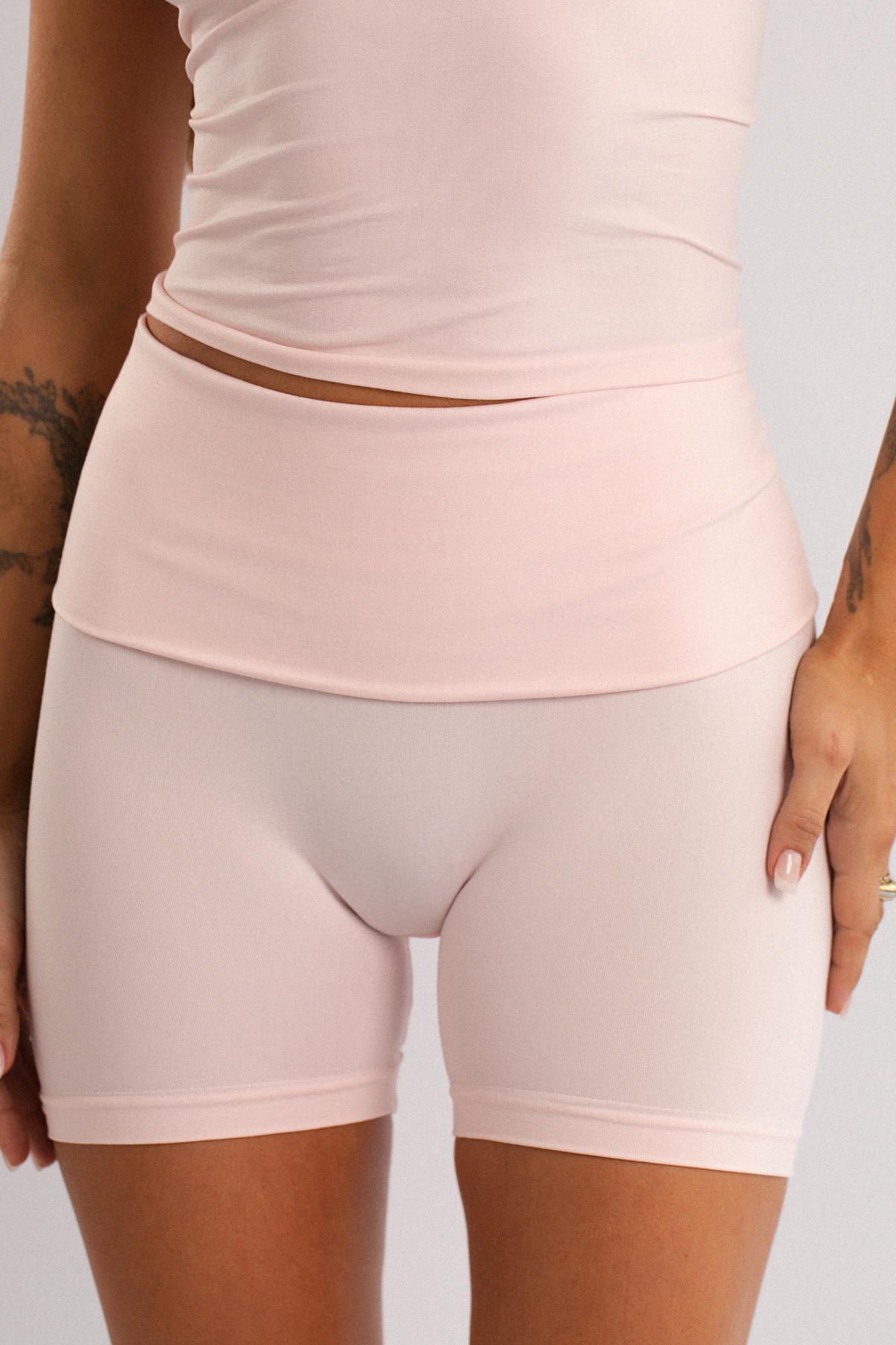 Katlamalı Pembe Fold Şort