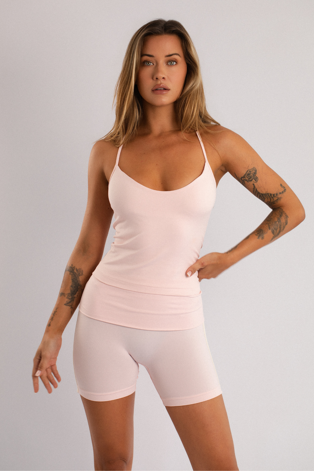 Seseh Crossback Çapraz Askılı Halter Pembe