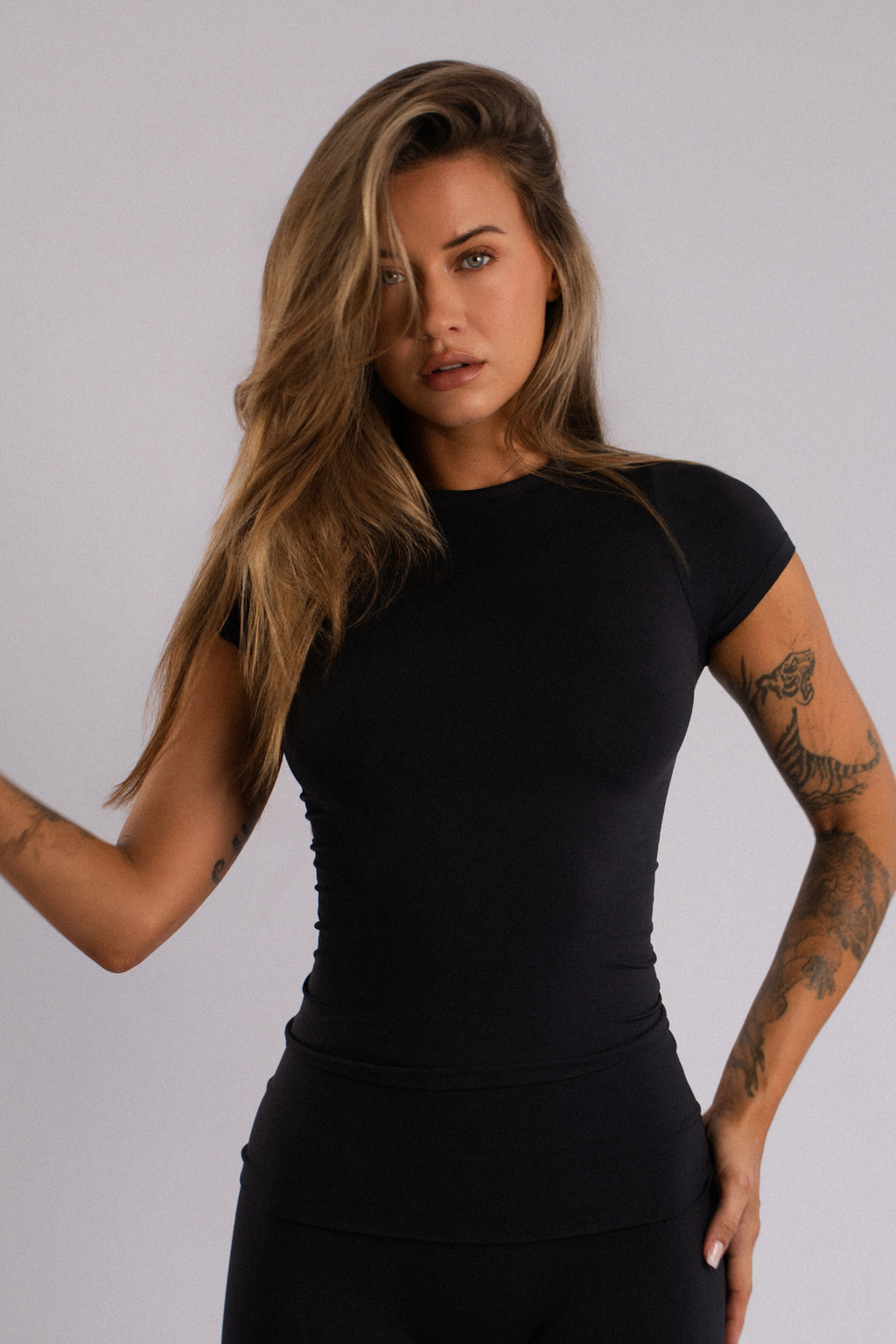 Seseh Seamless Spor T-Shirt Siyah