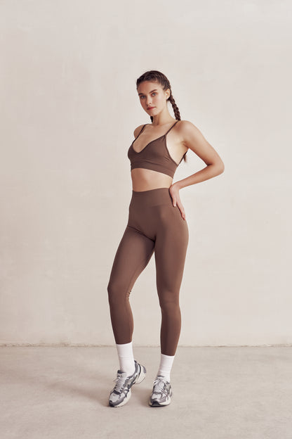 Eleve Coffee Seamless Scrunch Recovery Sports Leggings