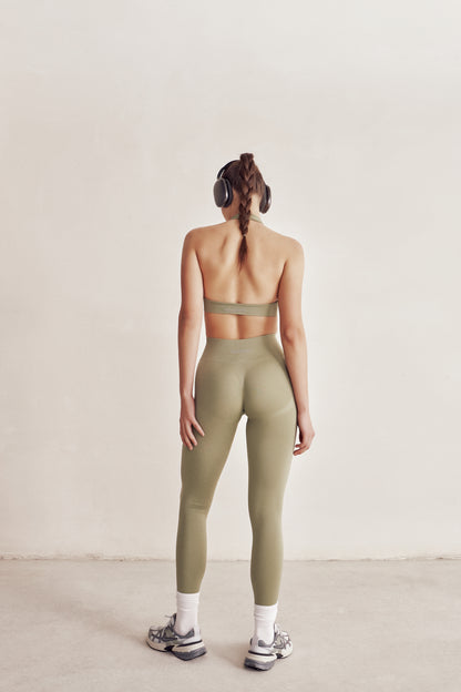 Vita Yağlı Yeşil Seamless Scrunch Toparlayıcı Spor Tayt