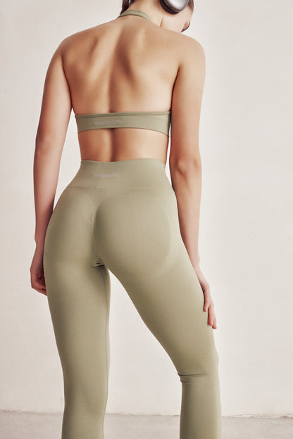 Vita Yağlı Yeşil Seamless Scrunch Toparlayıcı Spor Tayt