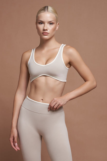 Sierra Gri Çift Renk Seamless Scrunch Toparlayıcı Spor Tayt