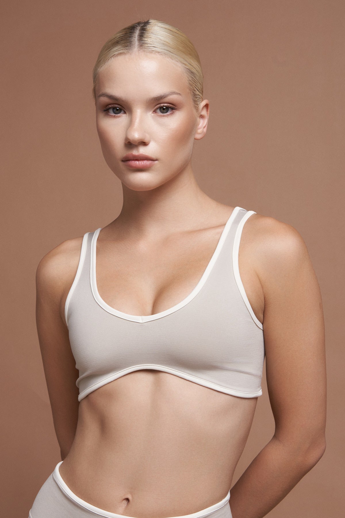 NAIA Gri Çift Renk Seamless Spor Bra