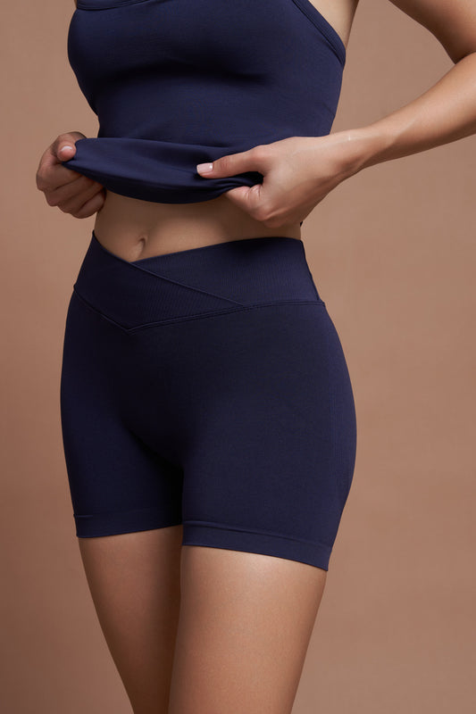 Laguna Lacivert V Scrunch Toparlayıcı Spor Şort