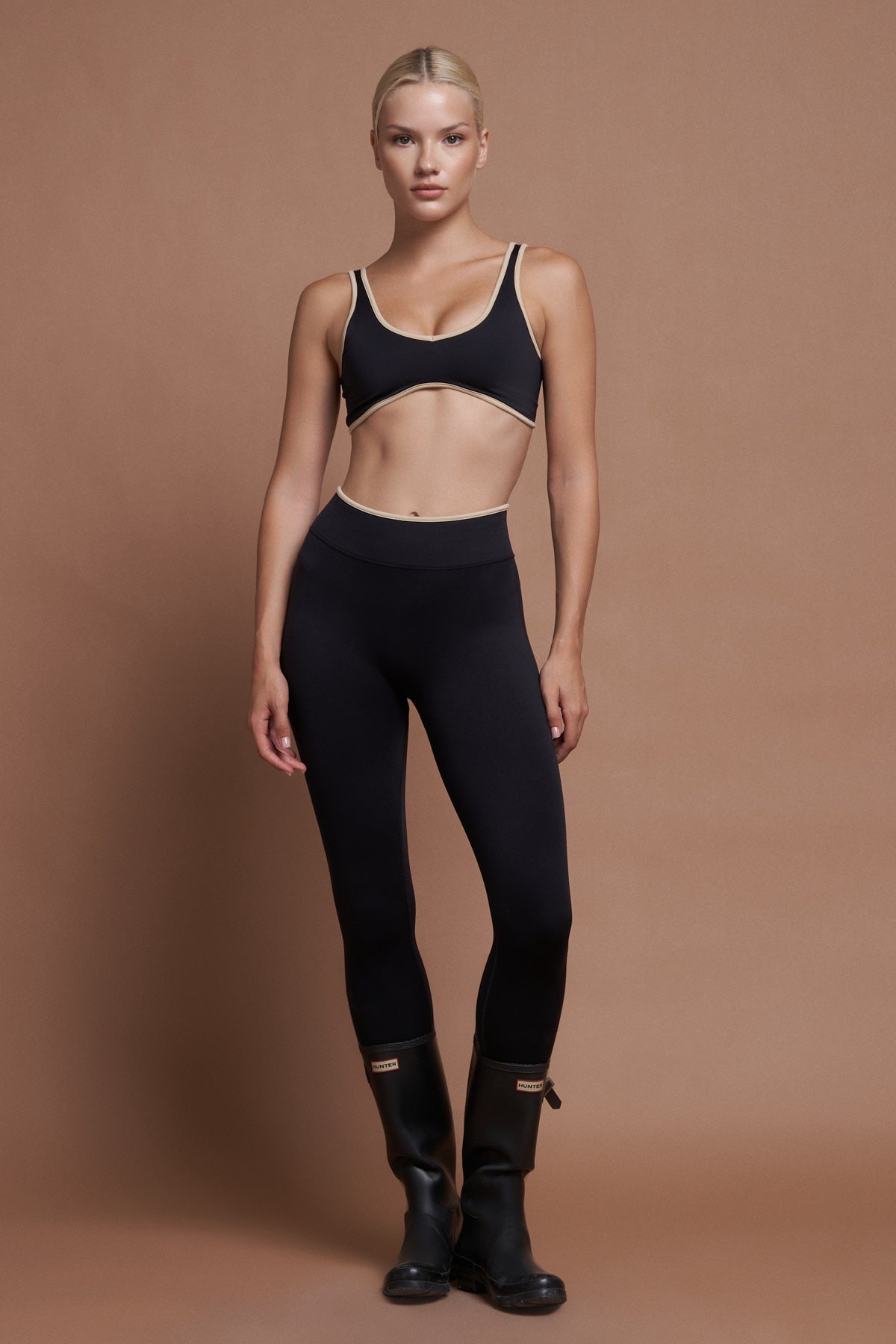 NAIA Siyah Çift Renk Seamless Spor Bra