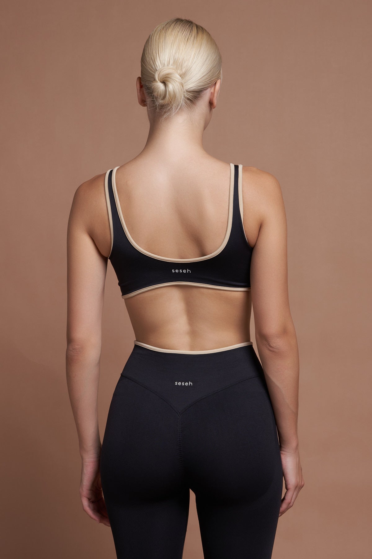 NAIA Siyah Çift Renk Seamless Spor Bra