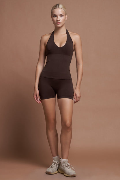 Etna Acı Kahve Seamless Scrunch Toparlayıcı Spor Şort
