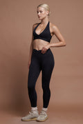 IVY Siyah Ön Büzgülü Seamless Scrunch Toparlayıcı Spor Tayt
