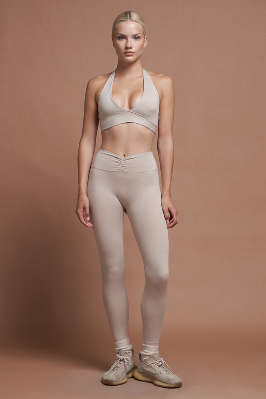 IVY Gri Ön Büzgülü Seamless Scrunch Toparlayıcı Spor Tayt