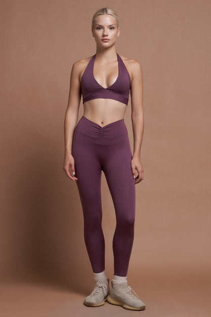 IVY Plum Mor Ön Büzgülü Seamless Scrunch Toparlayıcı Spor Tayt