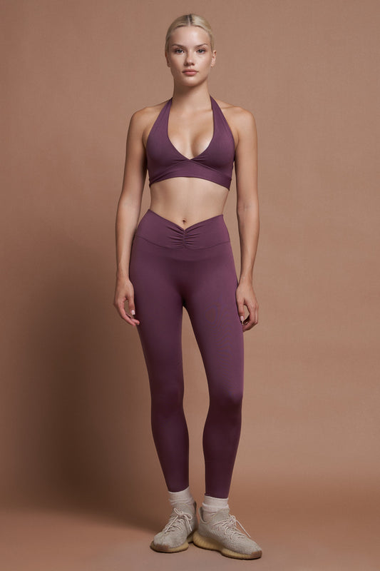 IVY Plum Mor Ön Büzgülü Seamless Scrunch Toparlayıcı Spor Tayt