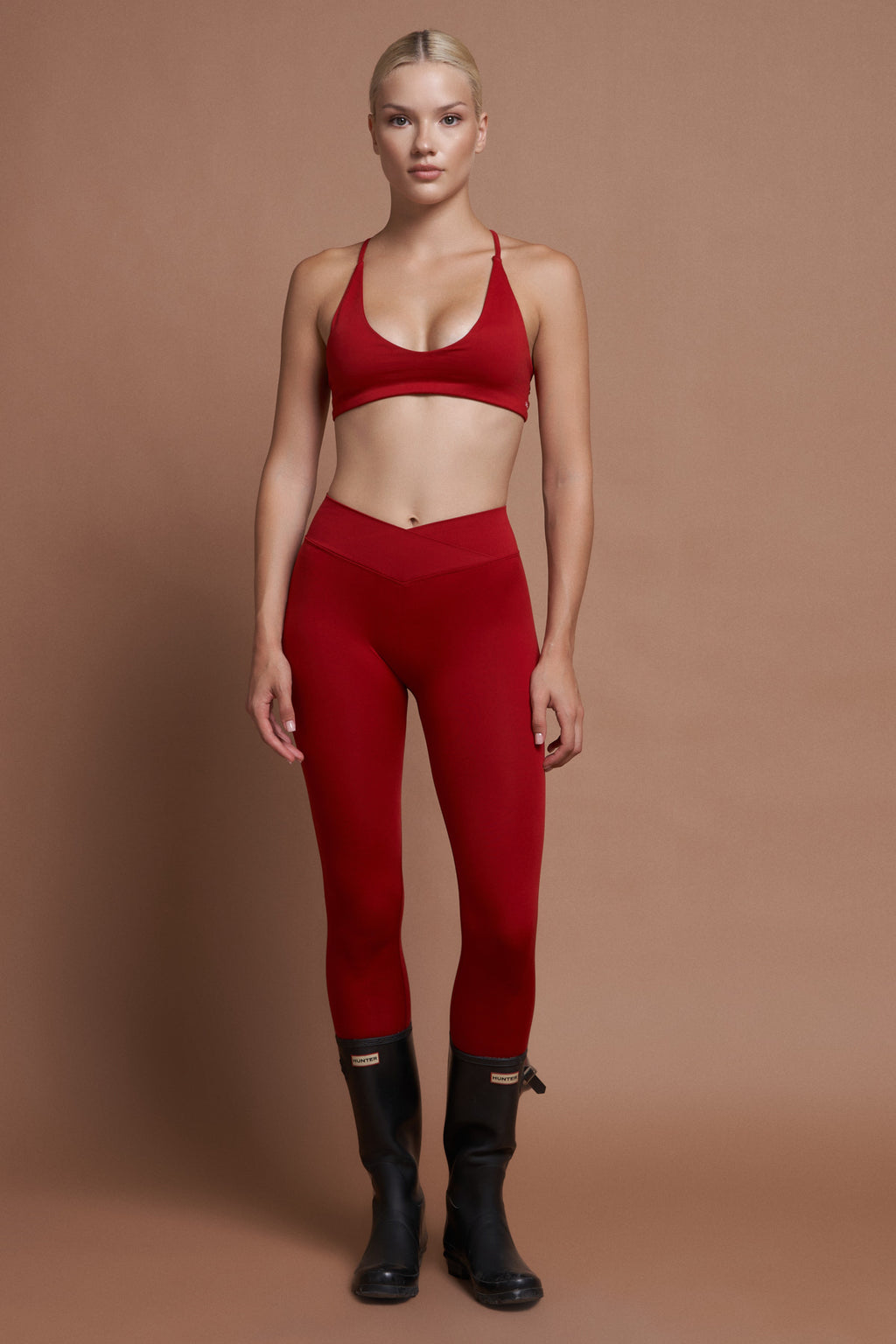 Moss V Kırmızı Seamless Scrunch Toparlayıcı Spor Tayt