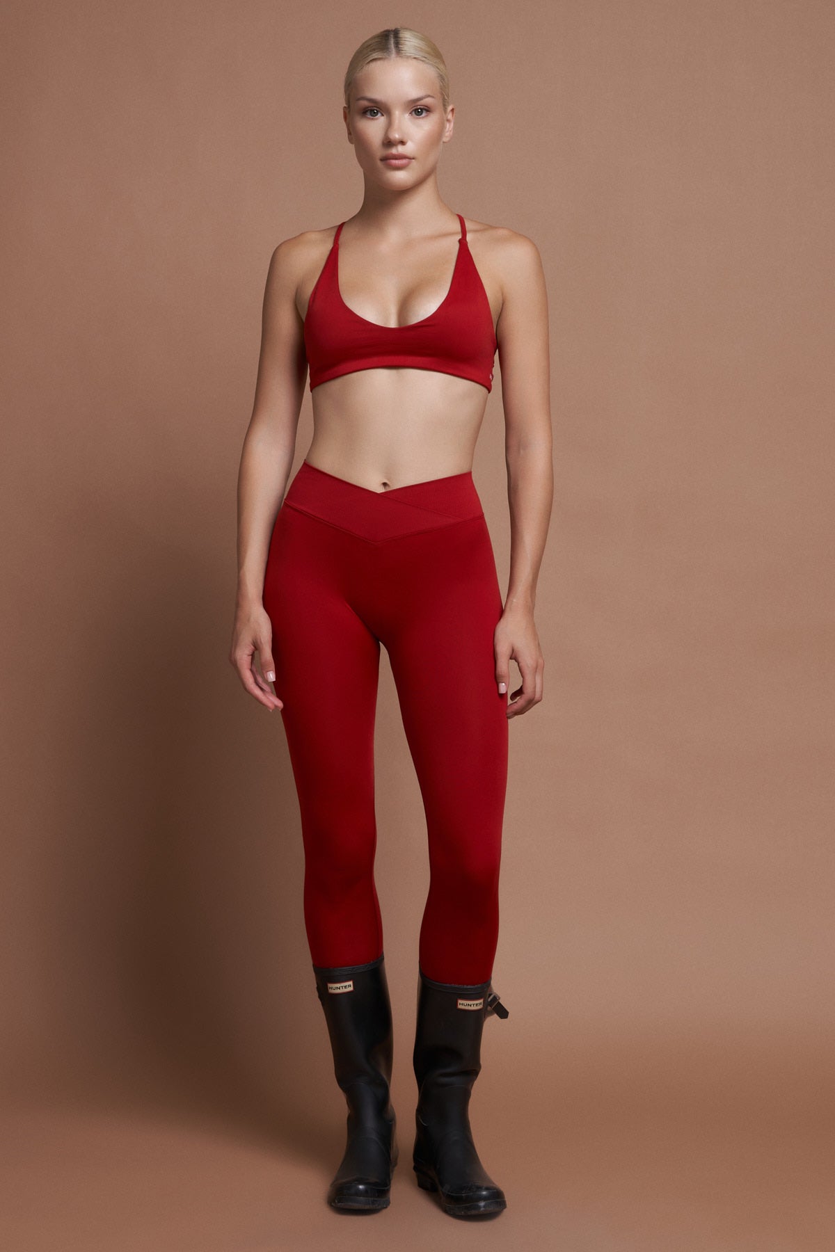 Moss V Kırmızı Seamless Scrunch Toparlayıcı Spor Tayt