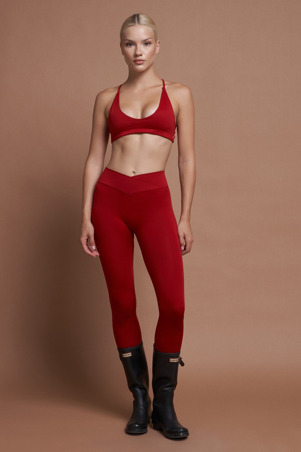 Moss V Kırmızı Seamless Scrunch Toparlayıcı Spor Tayt