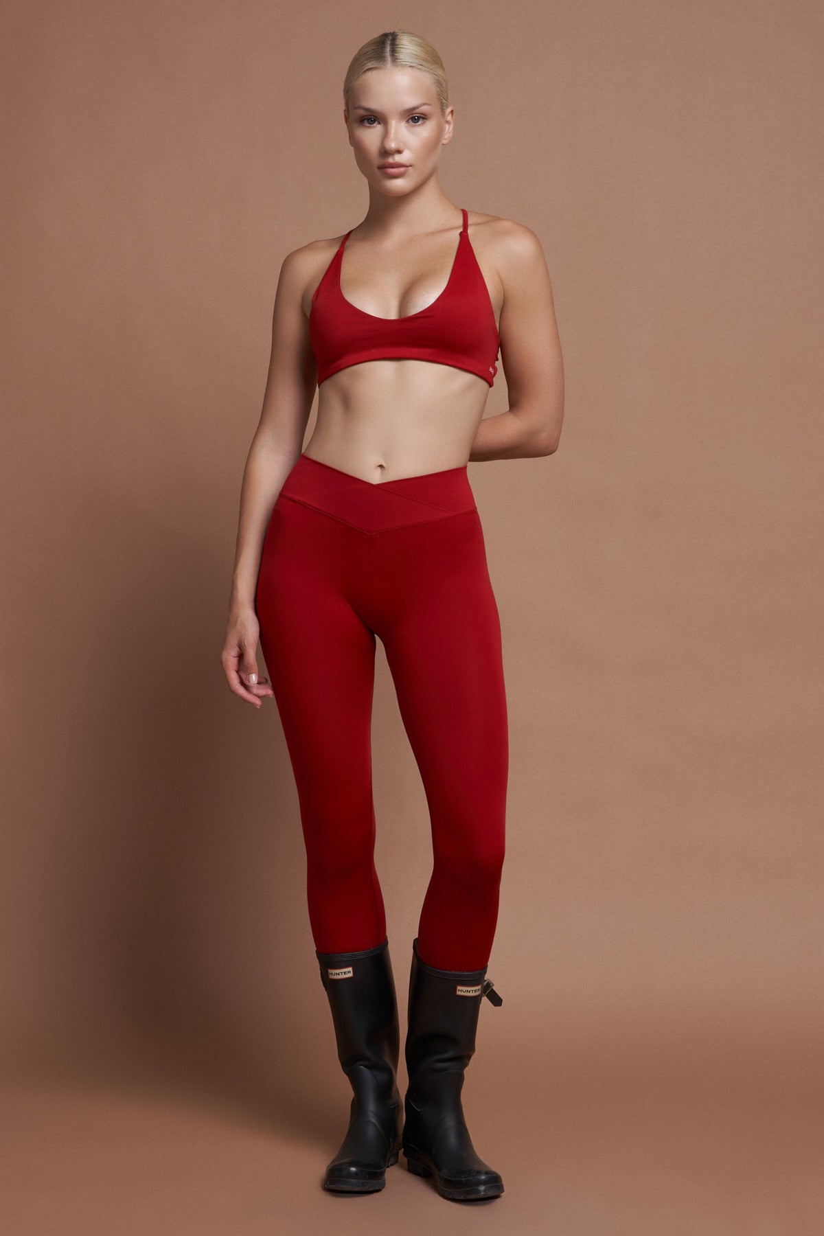 Moss V Kırmızı Seamless Scrunch Toparlayıcı Spor Tayt