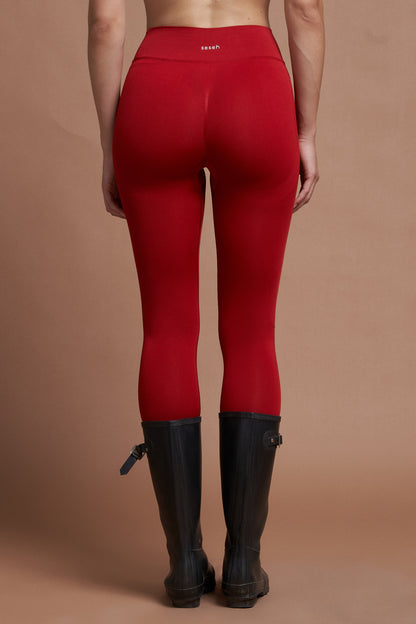 Moss V Kırmızı Seamless Scrunch Toparlayıcı Spor Tayt