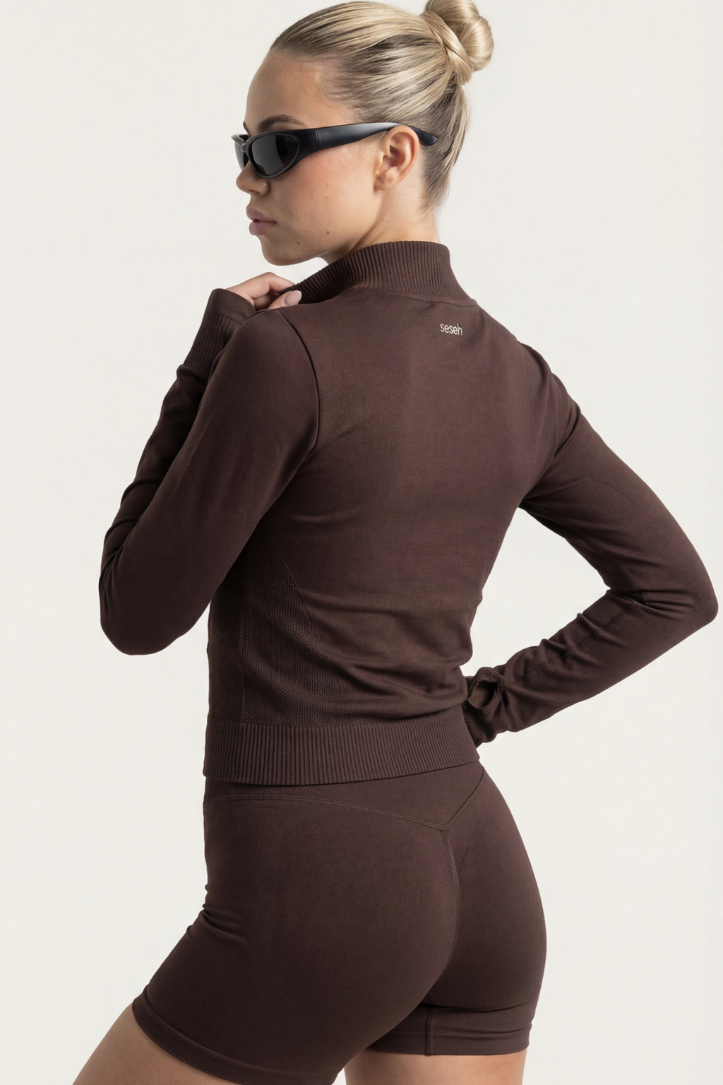 Freya Kahverengi Seamless Toparlayıcı Dar Kalıp Kadın Spor Ceket