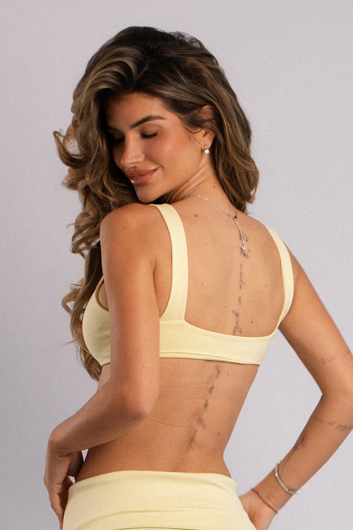 Seseh Seamless Scoop Spor Bra Sarı