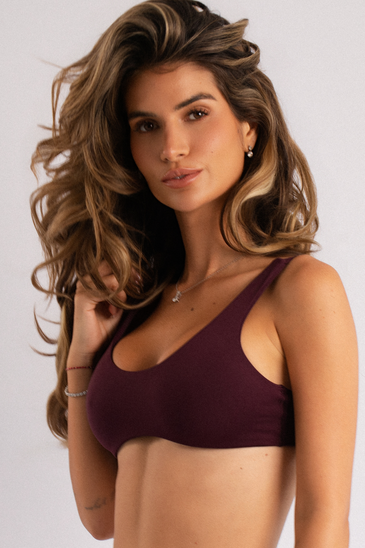 Seseh Seamless Scoop Spor Bra Bordo