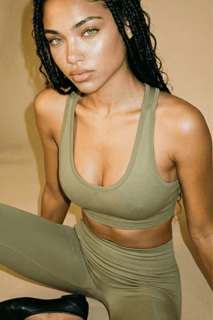 Vita Yağlı Yeşil Seamless Scrunch Toparlayıcı Spor Tayt